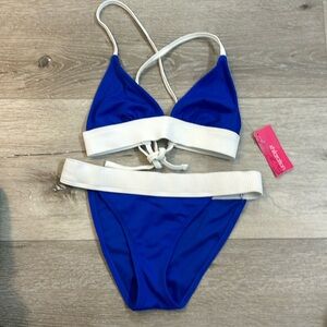Xhilaration Bikini Top and Bottom Blue and White